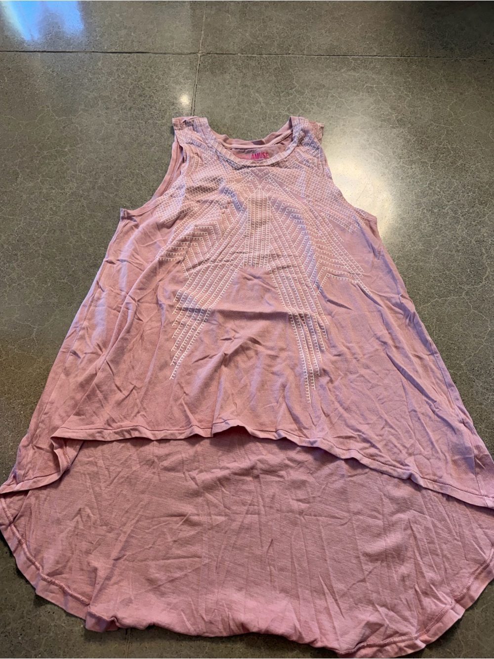 Amuse Society Dusty Pink Embellished High-Low Tank